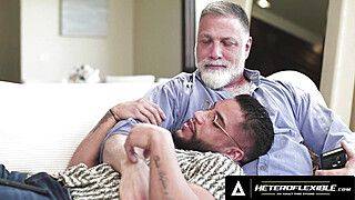 HETEROFLEXIBLE - Bear DILF Brings Hot Muscle Hunk Home So Bottom Boyfriend Can Top Too! DP THREESOME - gayxo.com