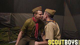 ScoutBoys Scout twink Oliver James and bud sneak bareback tent sex - gayxo.com