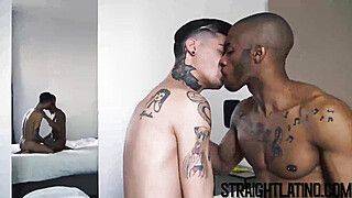 Inked Straight Latino Bareback Before Black Stud Facial - gayxo.com